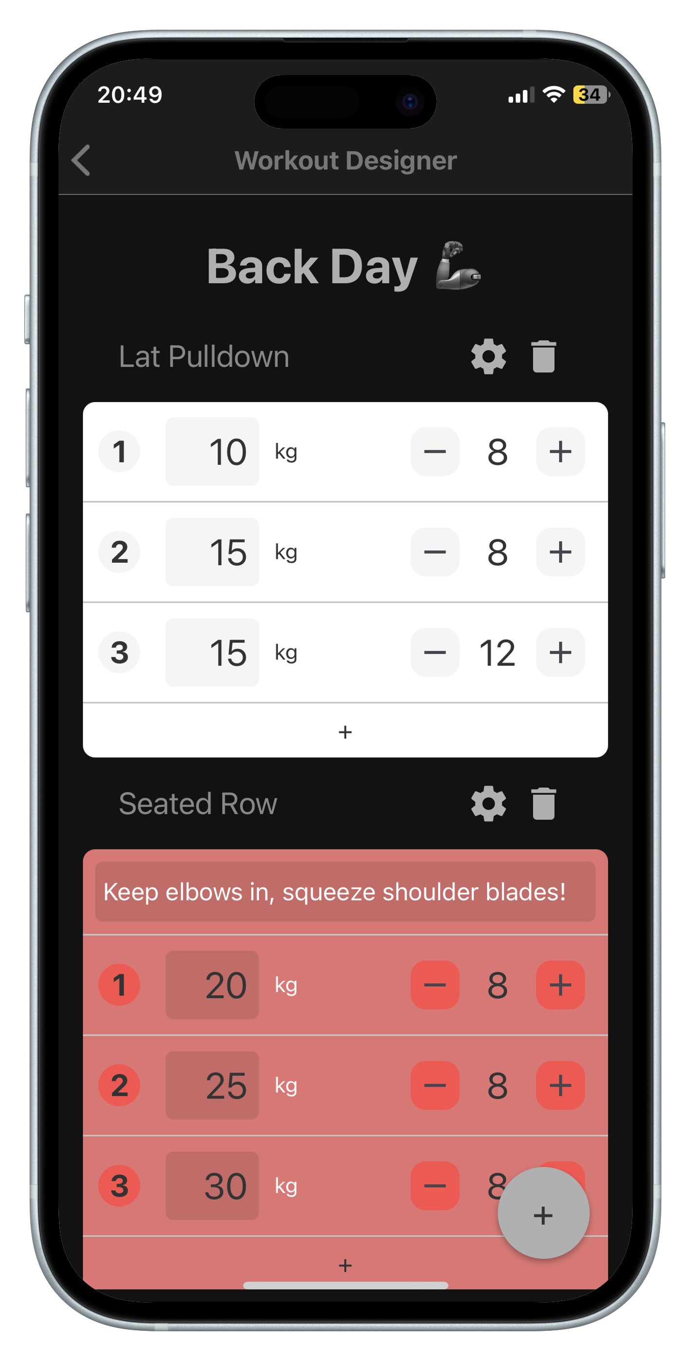 Custom workout mockup